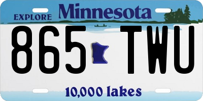 MN license plate 865TWU