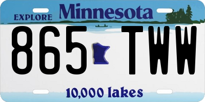 MN license plate 865TWW
