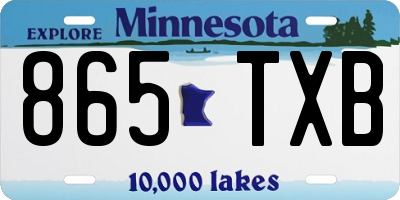 MN license plate 865TXB