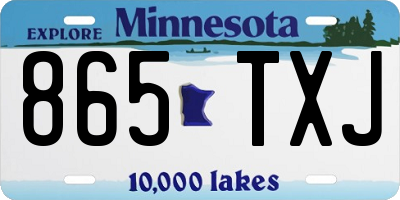 MN license plate 865TXJ