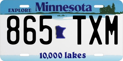 MN license plate 865TXM