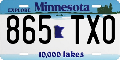 MN license plate 865TXO