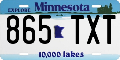 MN license plate 865TXT
