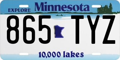 MN license plate 865TYZ