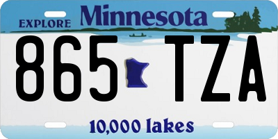 MN license plate 865TZA