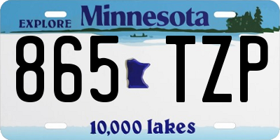 MN license plate 865TZP