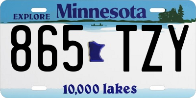 MN license plate 865TZY