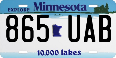 MN license plate 865UAB