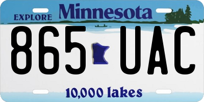 MN license plate 865UAC