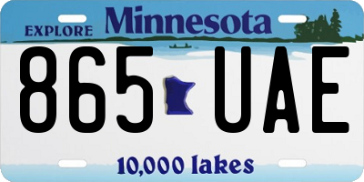 MN license plate 865UAE