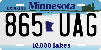 MN license plate 865UAG
