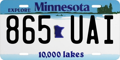 MN license plate 865UAI