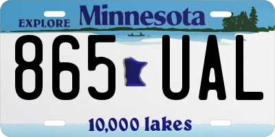 MN license plate 865UAL