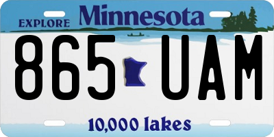 MN license plate 865UAM