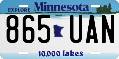 MN license plate 865UAN