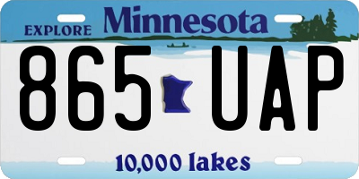 MN license plate 865UAP