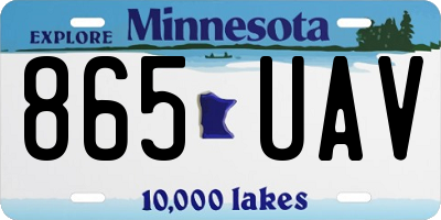 MN license plate 865UAV