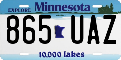 MN license plate 865UAZ