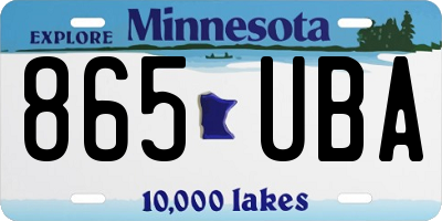 MN license plate 865UBA