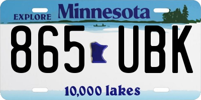 MN license plate 865UBK