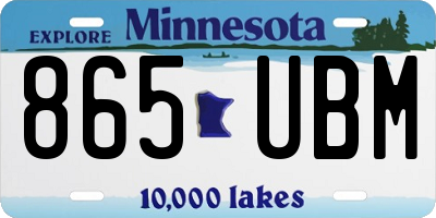 MN license plate 865UBM