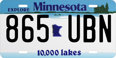 MN license plate 865UBN