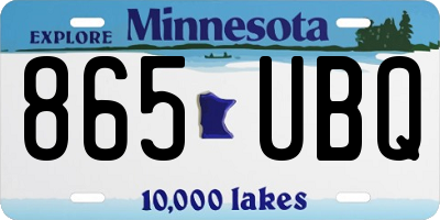 MN license plate 865UBQ