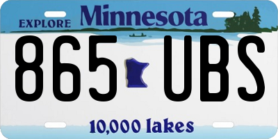 MN license plate 865UBS