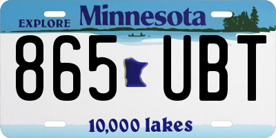 MN license plate 865UBT