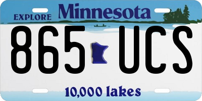 MN license plate 865UCS