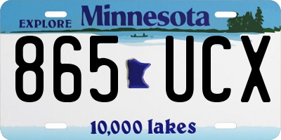 MN license plate 865UCX