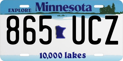 MN license plate 865UCZ