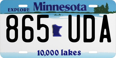 MN license plate 865UDA