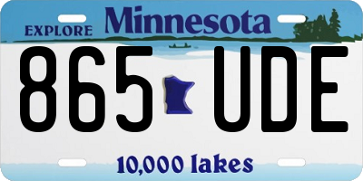 MN license plate 865UDE
