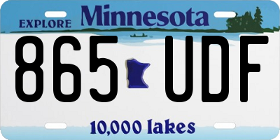 MN license plate 865UDF