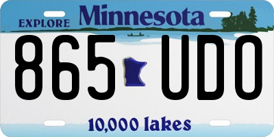 MN license plate 865UDO