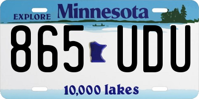 MN license plate 865UDU