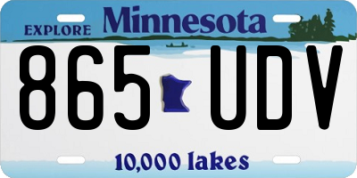 MN license plate 865UDV