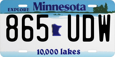 MN license plate 865UDW