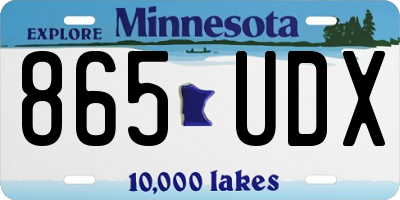 MN license plate 865UDX