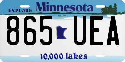 MN license plate 865UEA