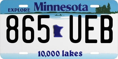 MN license plate 865UEB