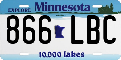 MN license plate 866LBC