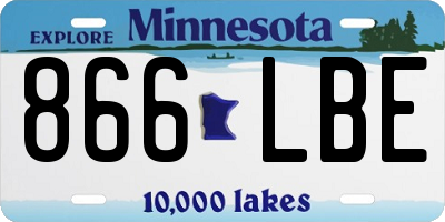 MN license plate 866LBE