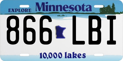 MN license plate 866LBI