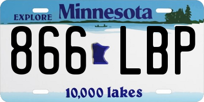 MN license plate 866LBP