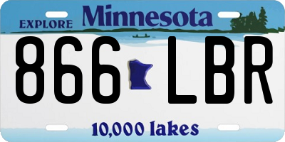 MN license plate 866LBR