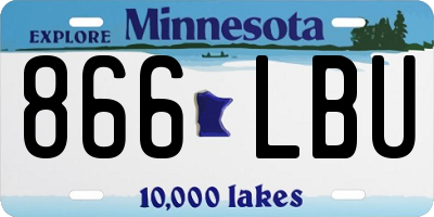 MN license plate 866LBU