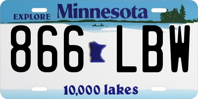 MN license plate 866LBW