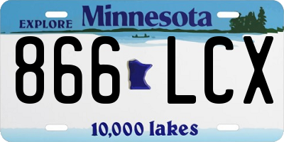 MN license plate 866LCX